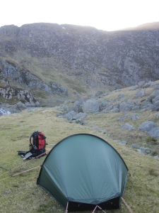 Small tent and rucksack